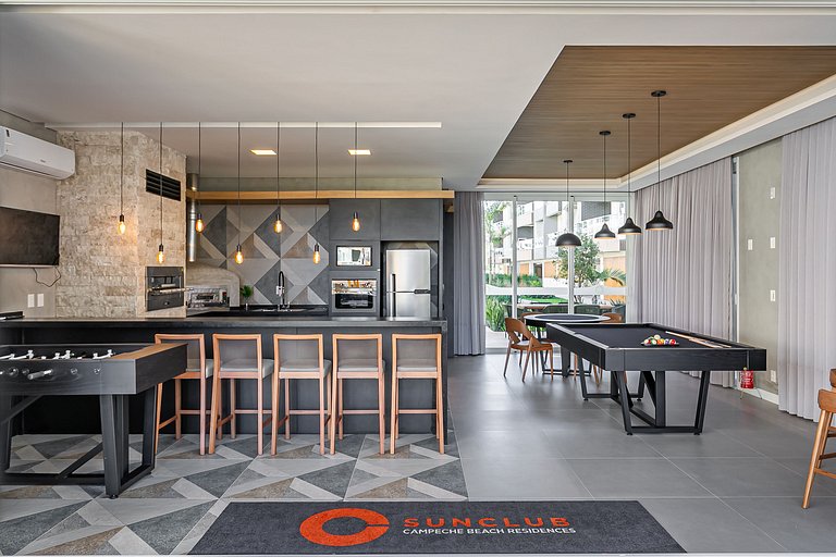 Pé na Areia com Luxo Piscina e Churrasqueira